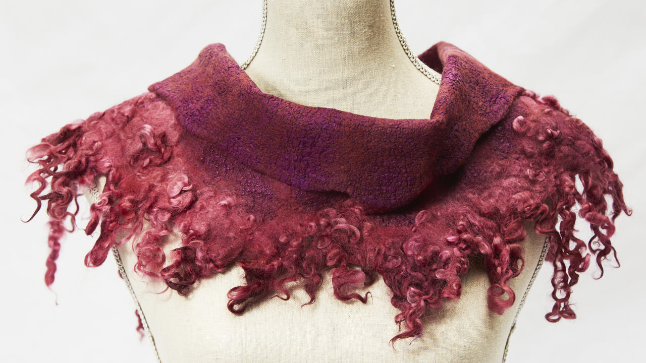 Handmade wool locks cowl by Melinda LaBarge